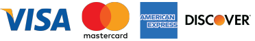 Accepted card payments: Visa, Mastercard, American Express, and Discover